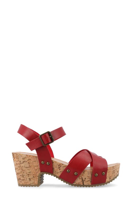 Journee Collection Platform Sandal In Red
