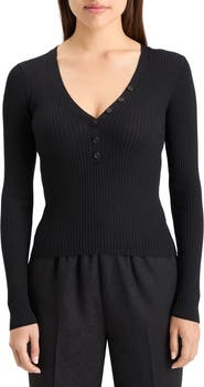 Scotch & Soda Rib Henley Sweater