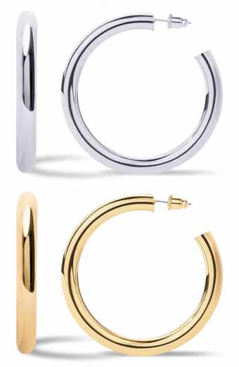 ES JEWELRY Set of 2 50mm Hoop Earrings