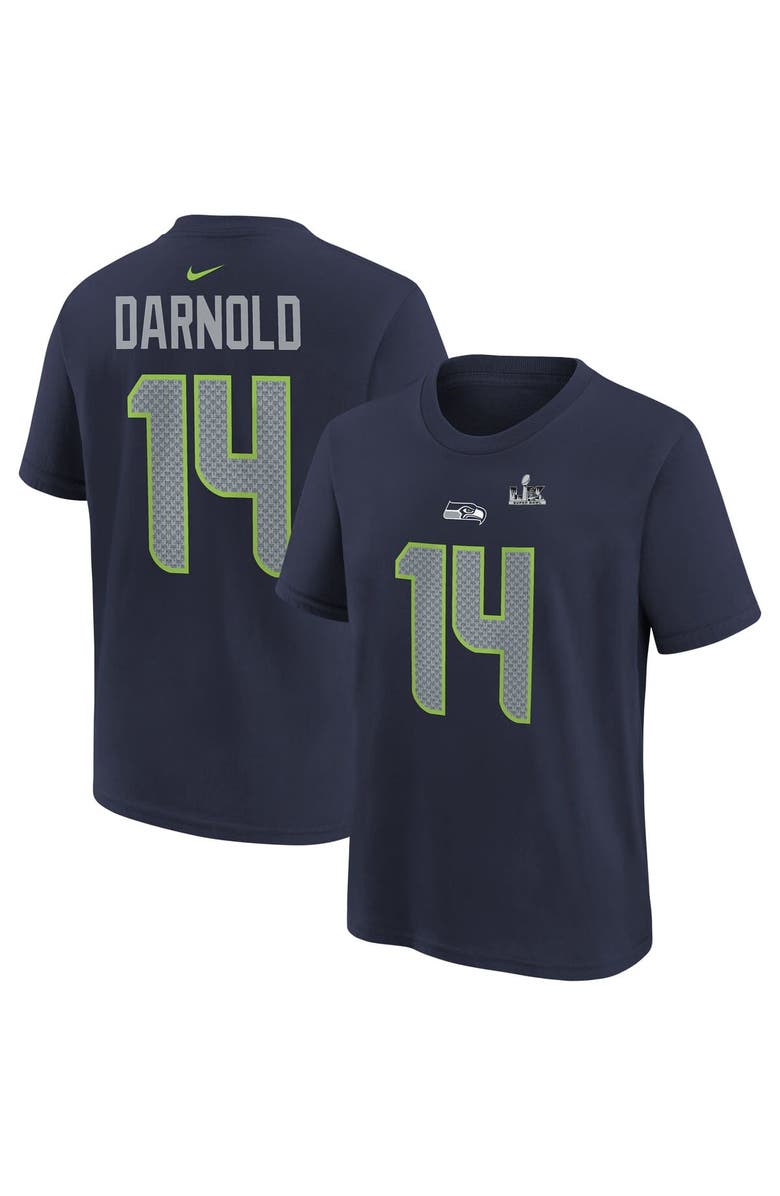 Nike Youth Nike Sam Darnold College Navy Seattle Seahawks Super Bowl LX Name & Number T-Shirt, Main, color, College Navy