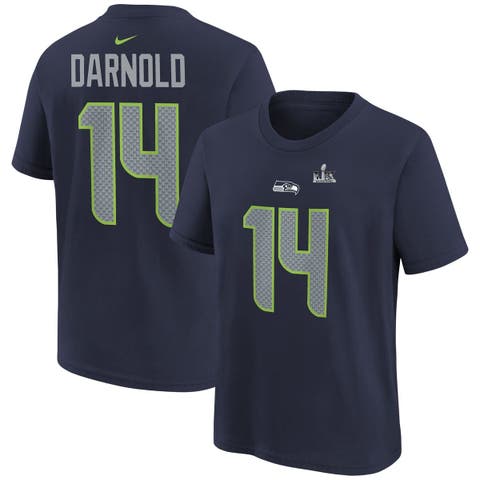 Youth Nike Sam Darnold College Navy Seattle Seahawks Super Bowl LX Name & Number T-Shirt