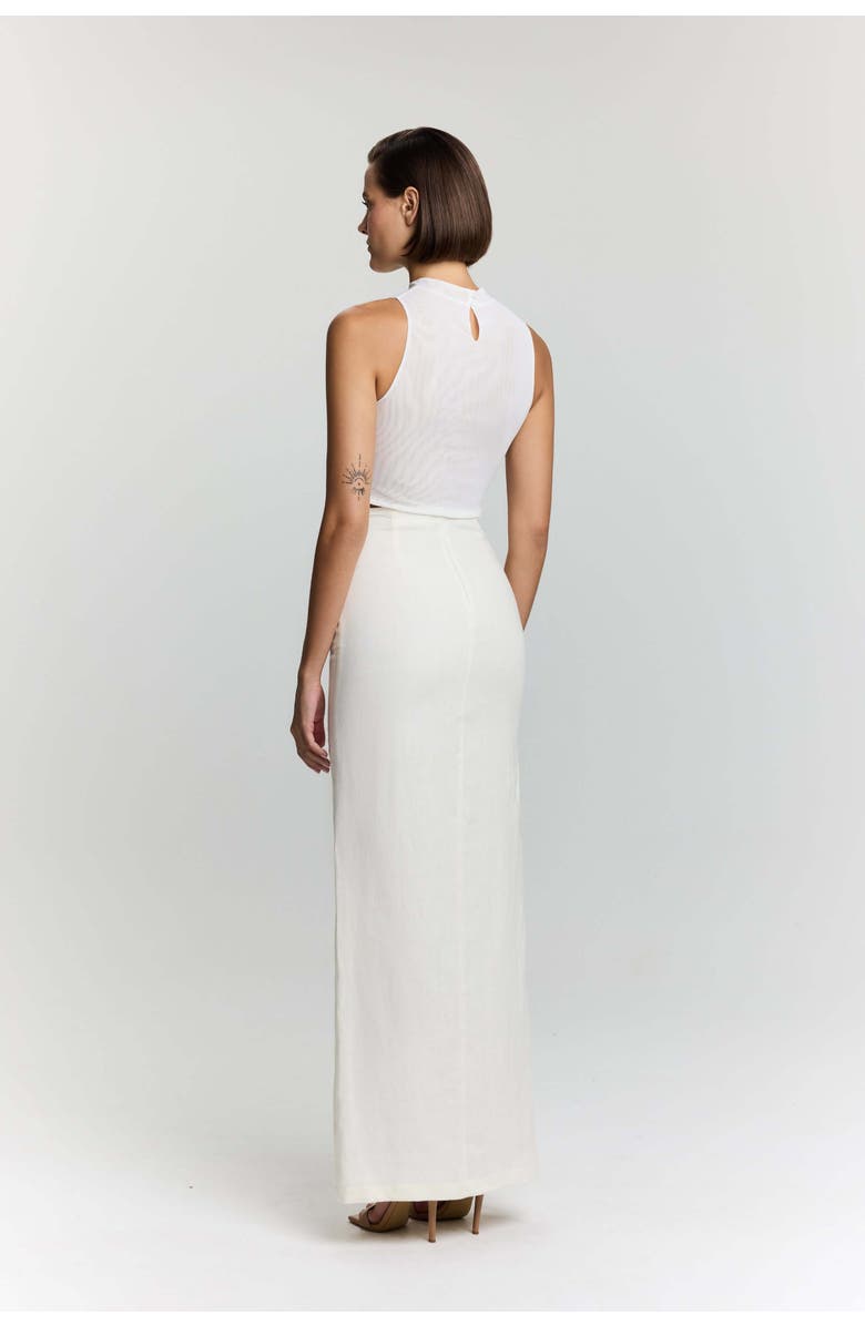 Jendue US Serena Denim Linen Skirt, Alternate, color, White