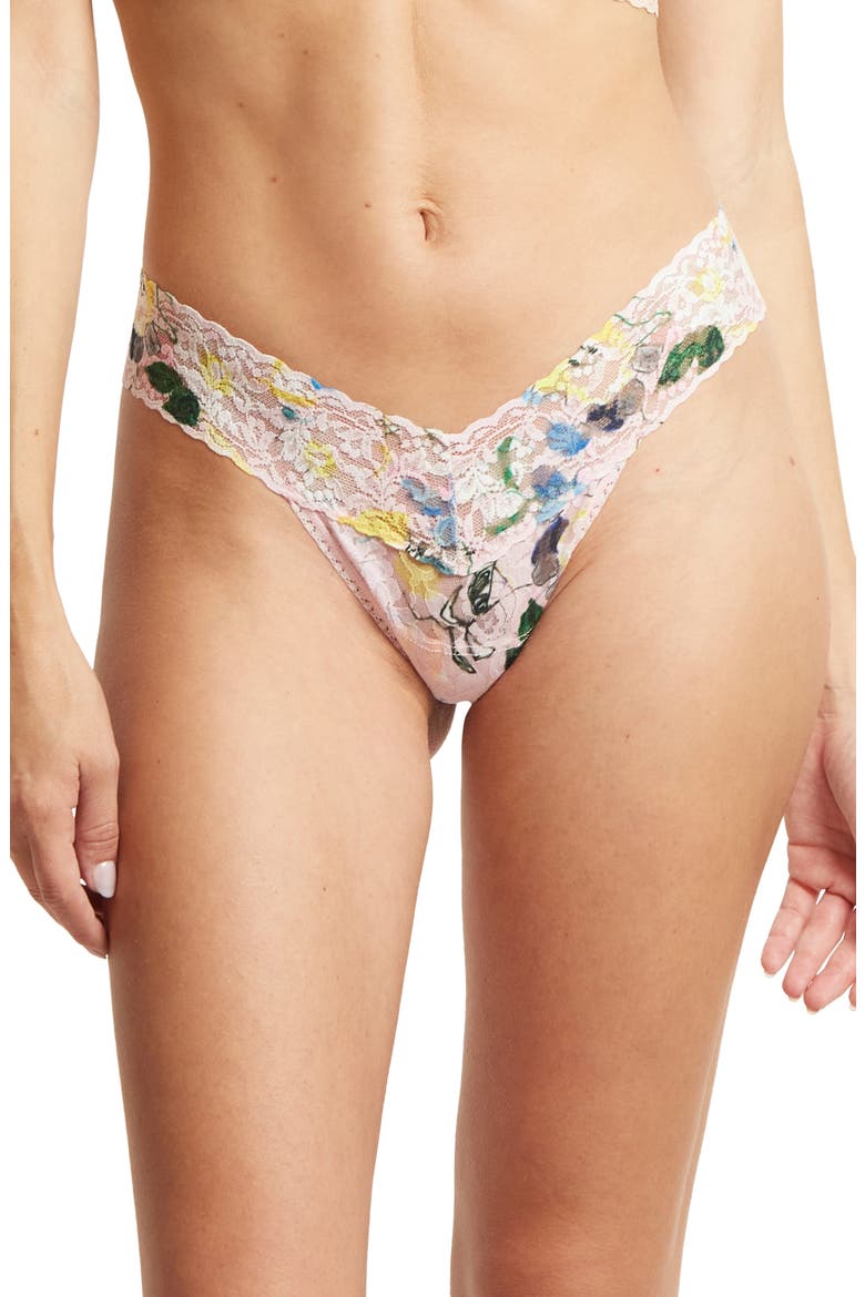 Print Low Rise Thong, Main, color, CANNES YOU BELIVE IT
