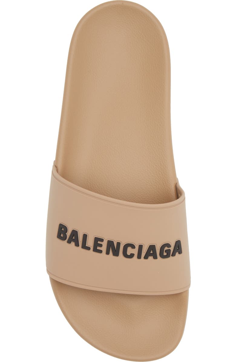 Balenciaga Logo Sport Slide, Alternate, color, Beige/ Black