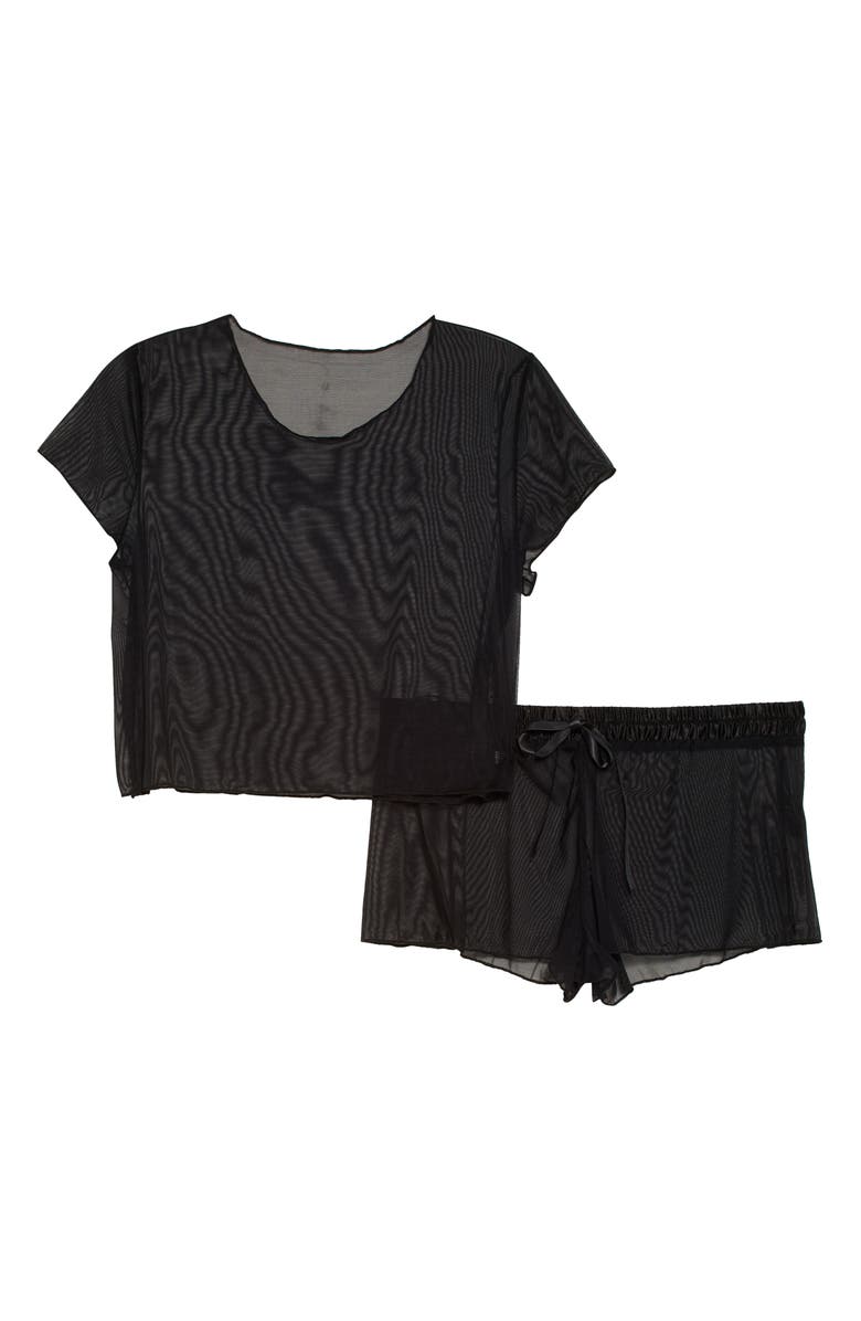 Coquette Mesh Crop Top & Tap Shorts, Alternate, color,