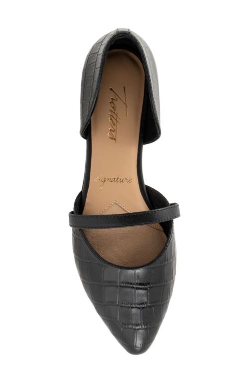 Trotters Emory D'orsay Pointed Toe Flat In Black