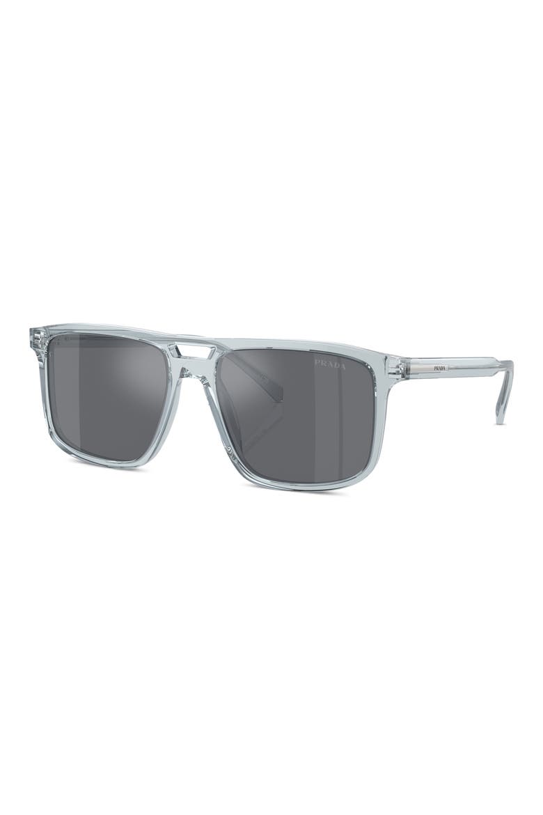 58mm Rectangular Sunglasses, Alternate, color, GREY
