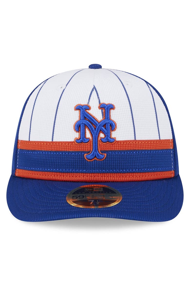 New Era Men's New Era White New York Mets 2024 Batting Practice Low Profile 59FIFTY Fitted Hat, Alternate, color,