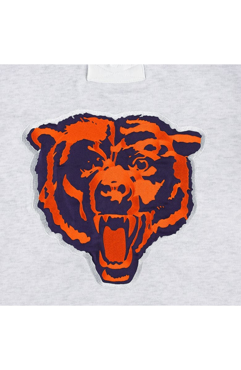 '47 Men's '47 Chicago Bears Heather Gray Logo Gridiron Lace-Up Pullover Hoodie, Alternate, color,