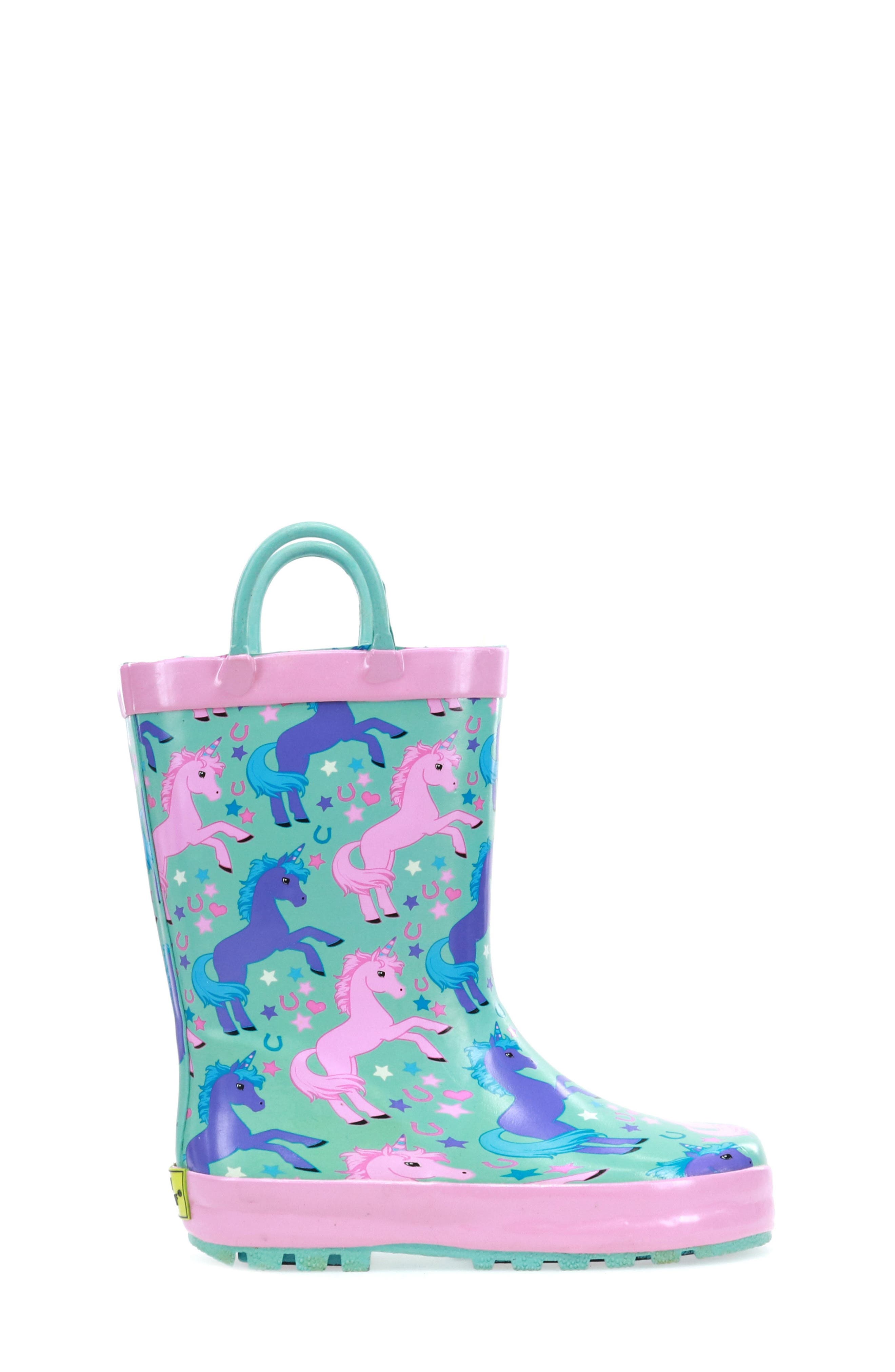 Western Chief Kids' Lucky Unicorn Waterproof Rain Boot, Alternate, color, 