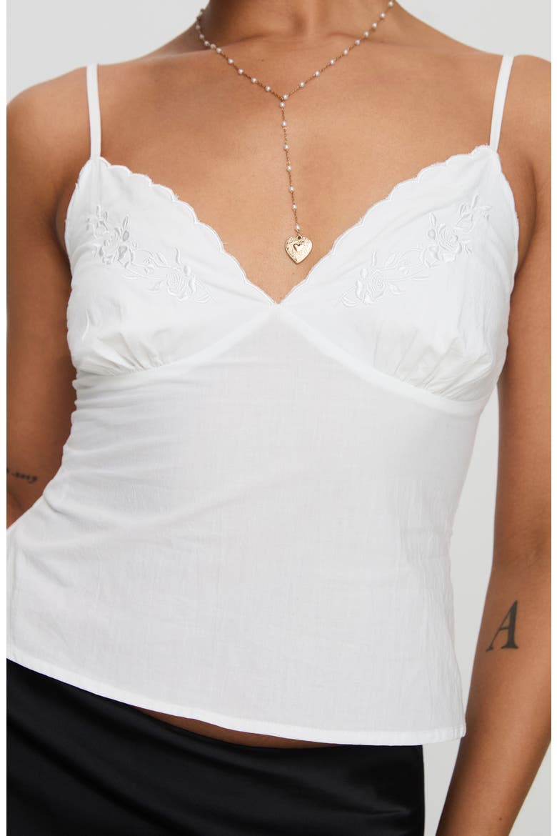 Aruba Embroidered Cotton Camisole, Alternate, color, WHITE