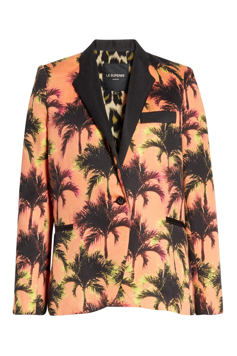 Coastal Palm Print Jacket, Alternate, color, PEACH PALMS