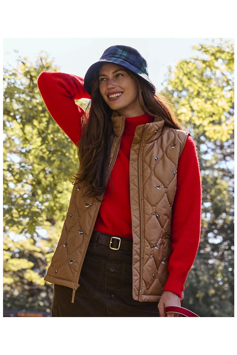 Plus Size FeatherFree Quilted Insulated Vest, Alternate, color, Ducks/Honey Beige