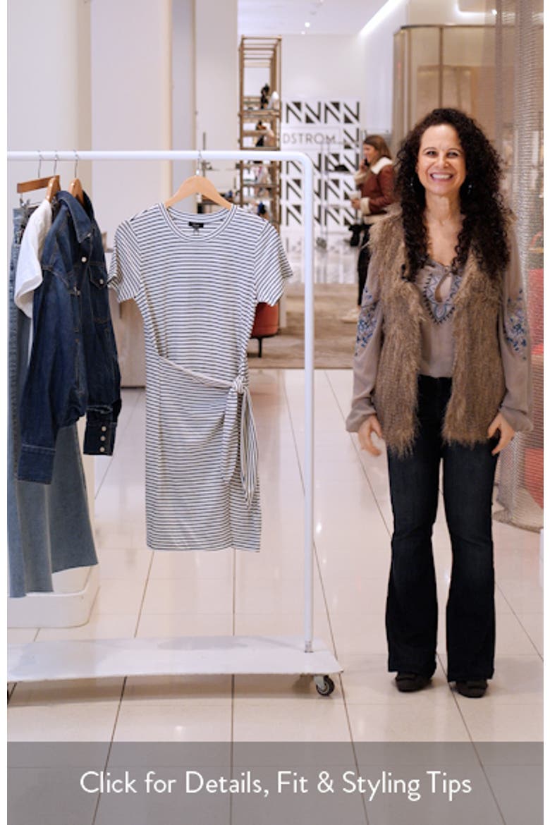 Edie Stripe Tie Waist T-Shirt Dress video