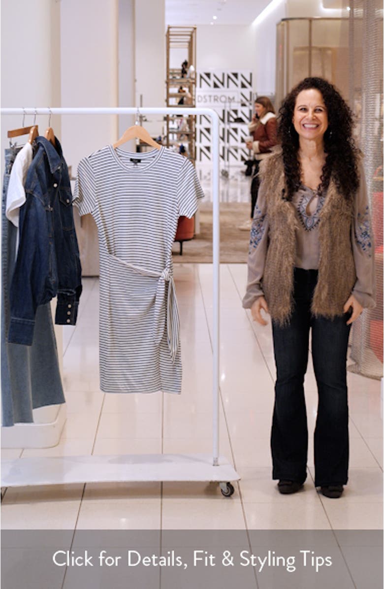 Edie Stripe Tie Waist T-Shirt Dress, sales video thumbnail