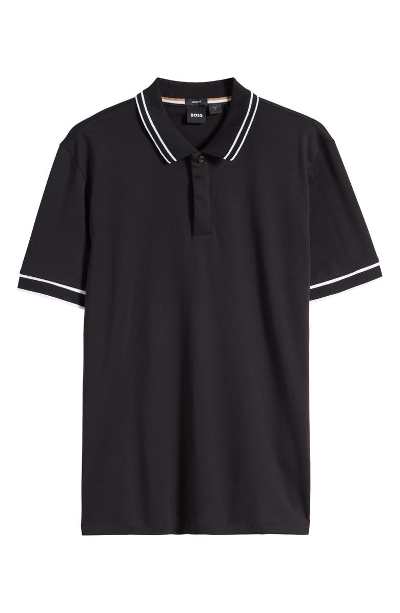 BOSS Parlay Tipped Cotton Polo, Alternate, color, Black