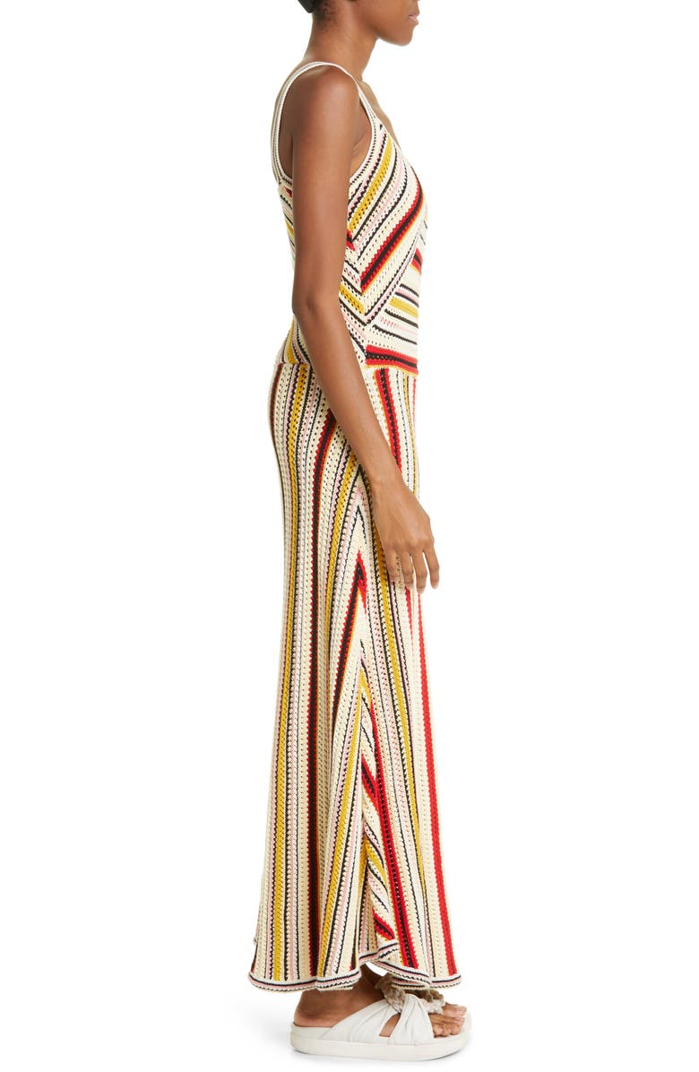 Zimmermann Stripe Cotton Open Stitch Cover-Up Maxi Dress, Alternate, color, 