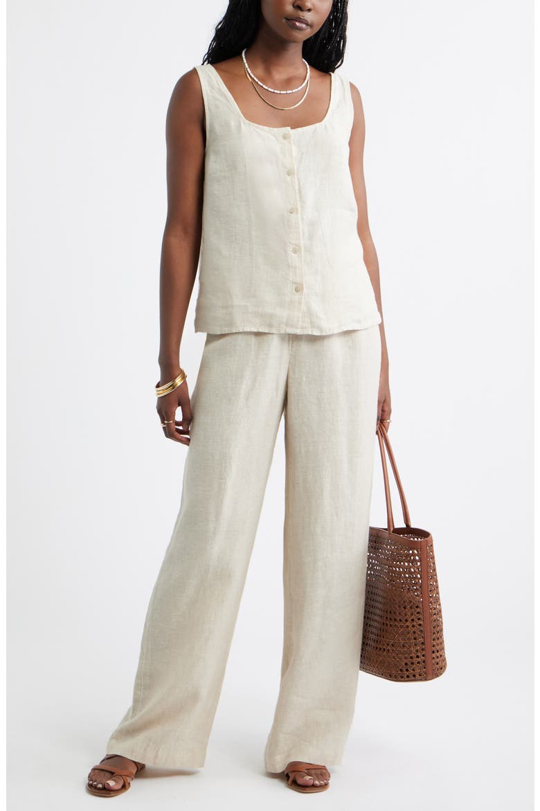 Wide Leg Linen Pants, Alternate, color, FLAX