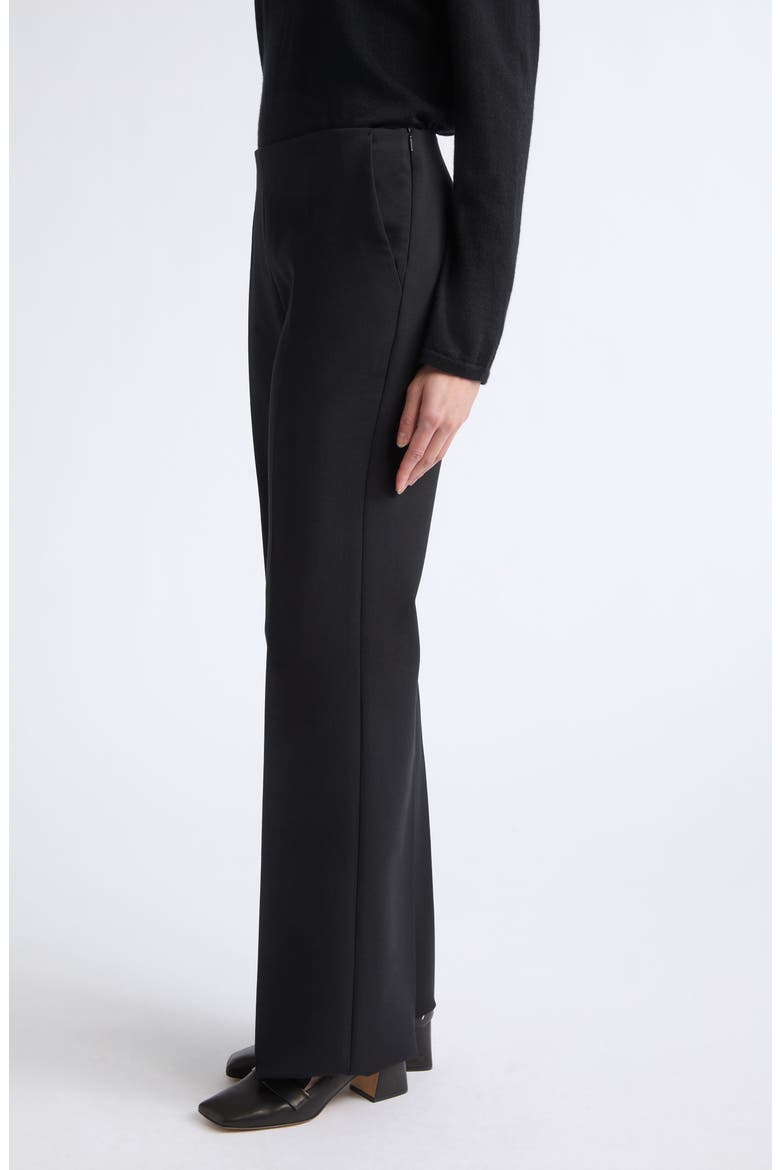 Morata Stretch Virgin Wool Flare Leg Pants, Alternate, color, BLACK