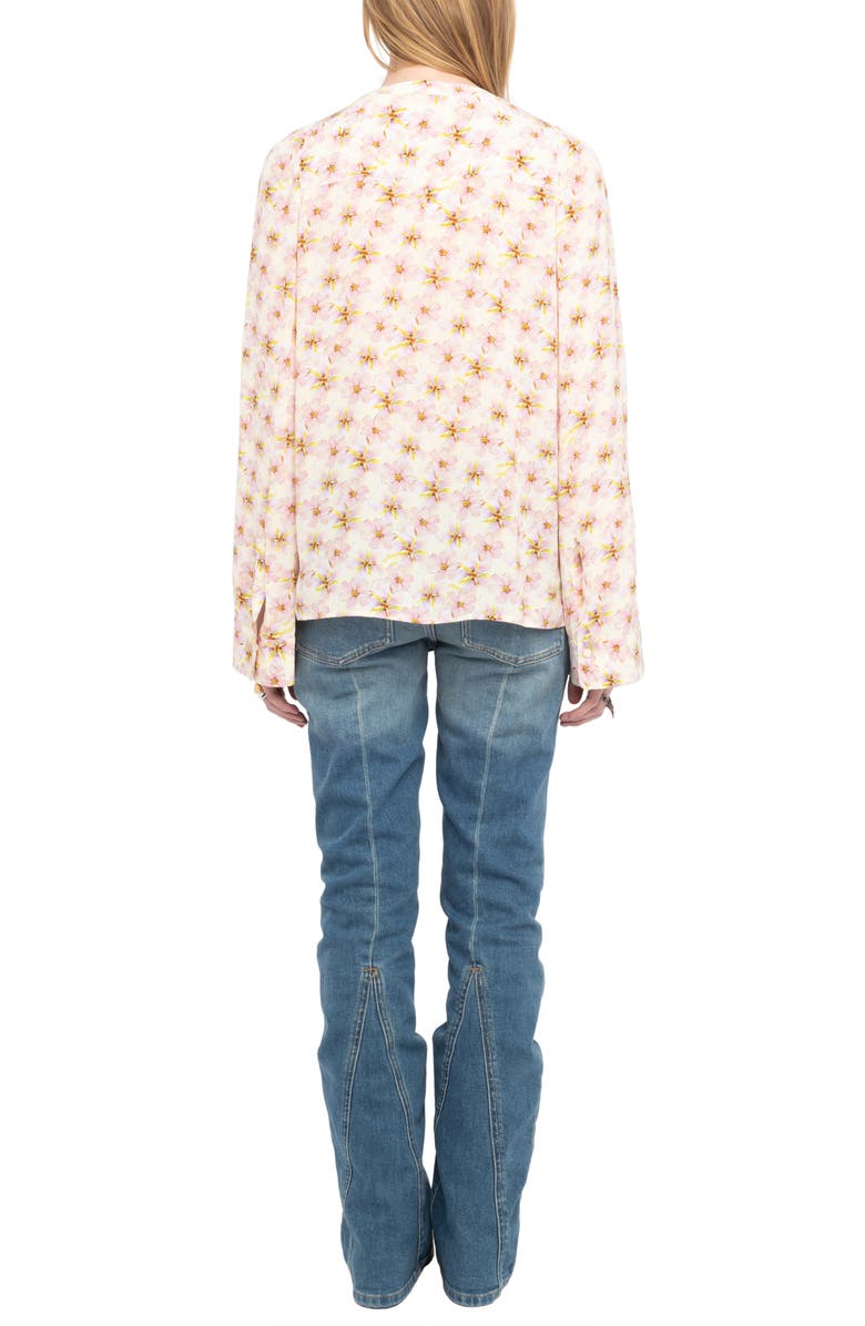 Zadig & Voltaire Torny Mirror Flowers Popover Top, Alternate, color, Pear