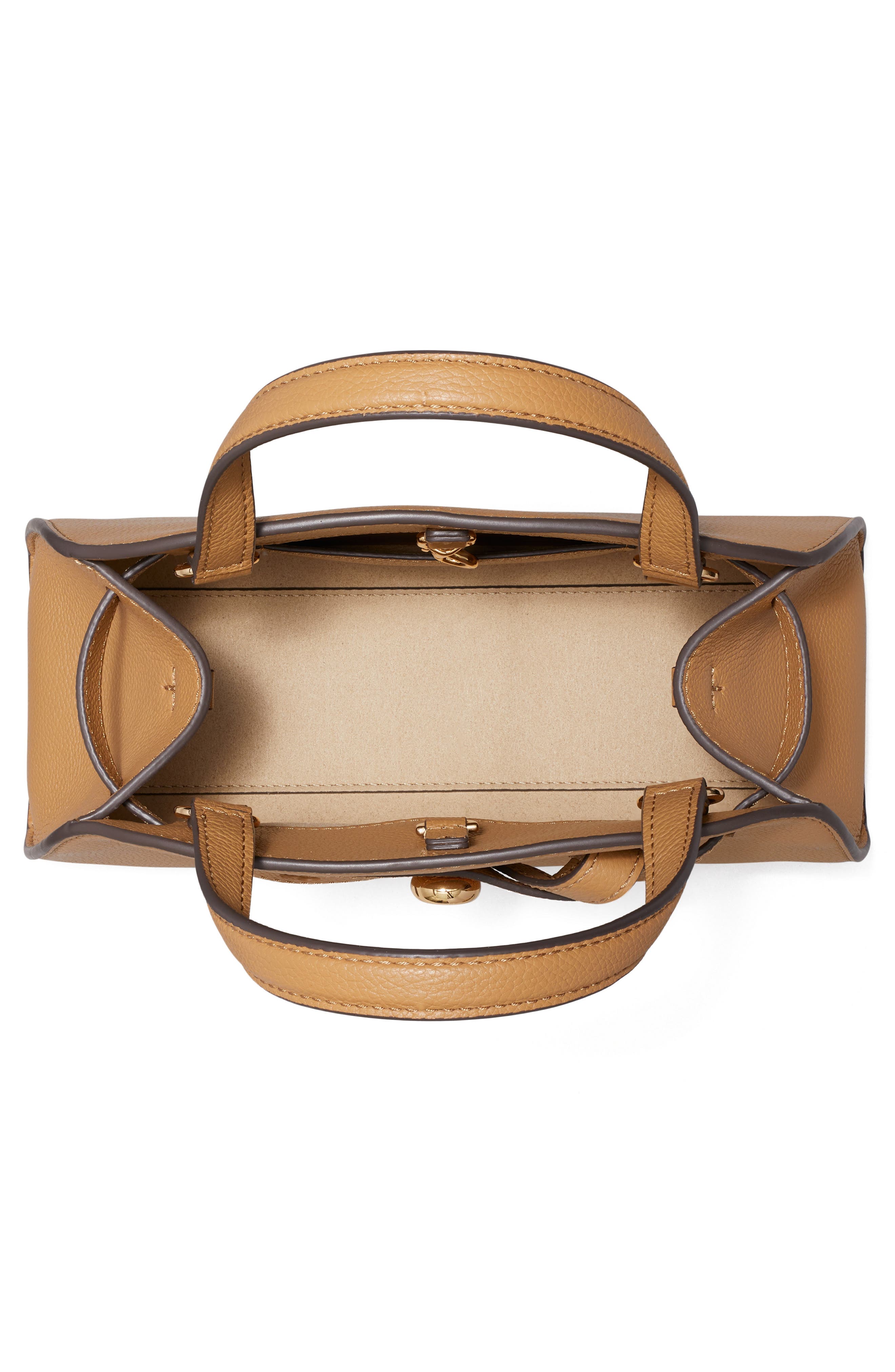 Romy Small Bauletto Leather Handbag, Alternate, color, TIRAMISU