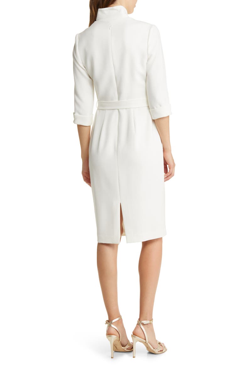 Madeline Three-Quarter Sleeve Sheath, Alternate, color, PORCELAIN