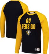 Mitchell & Ness Men's Mitchell & Ness Black/Gold Pittsburgh Penguins Legendary Slub Raglan Long Sleeve T-Shirt