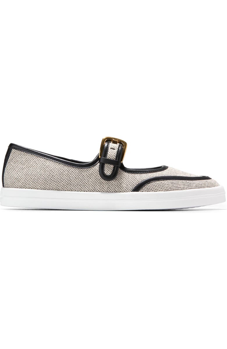 Cole Haan Nantucket Drift Mary Jane Flat, Alternate, color, Black/ Natural 2 Tone Canvas