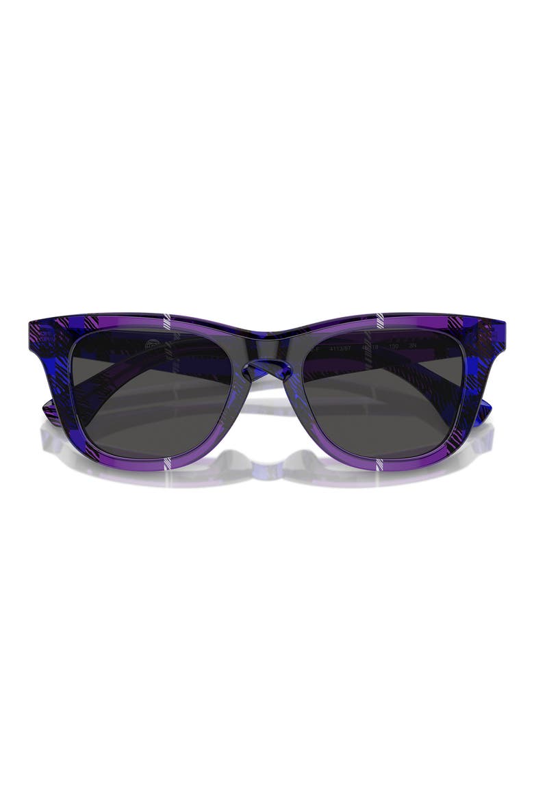 Kids' 46mm Square Sunglasses, Alternate, color, CHECK VIOLET / DARK GREY
