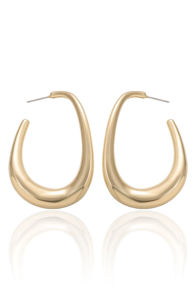 Ettika Abstract Oblong Hoop Earrings, Main, color, Gold
