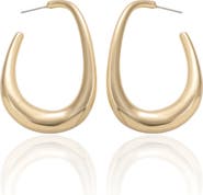 Ettika Abstract Oblong Hoop Earrings