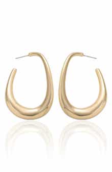 Ettika Abstract Oblong Hoop Earrings