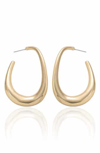 Ettika Abstract Oblong Hoop Earrings