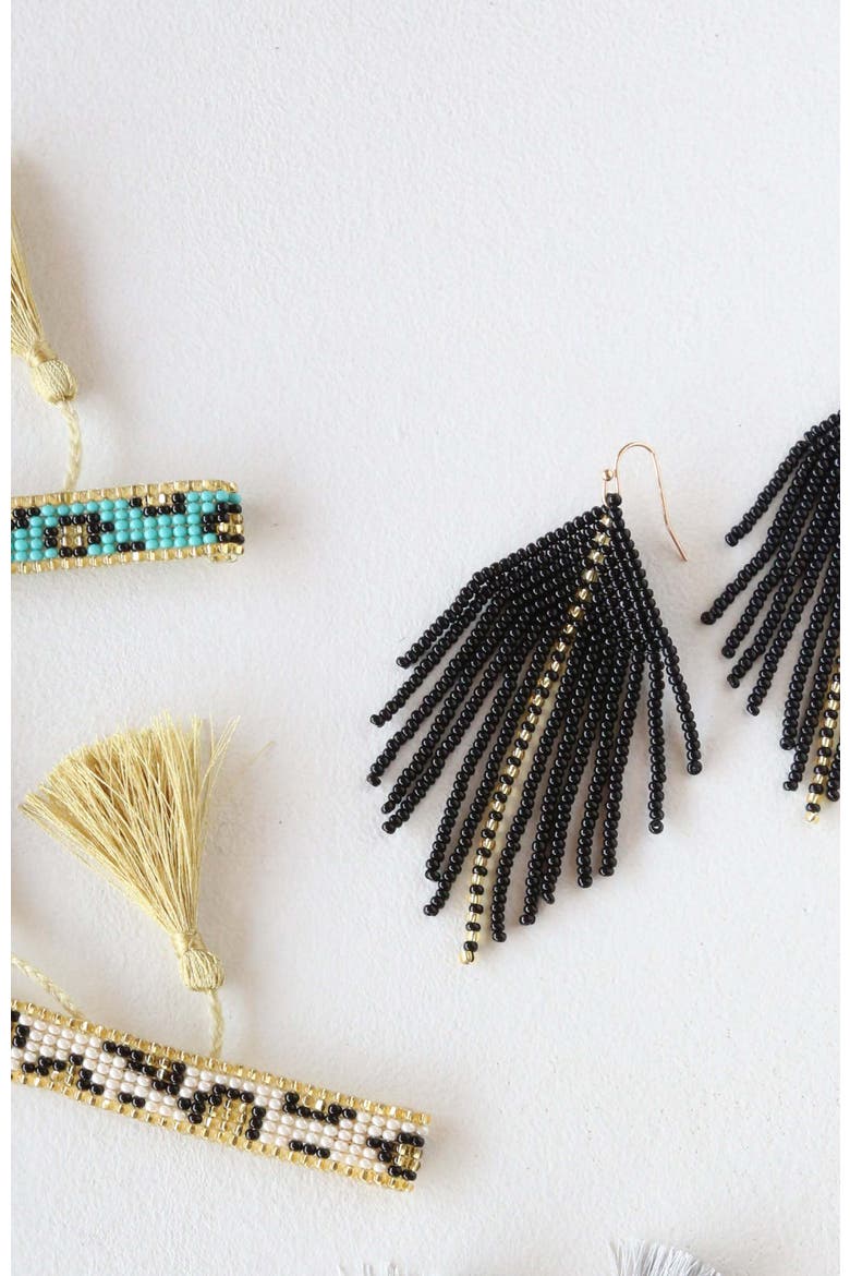 Raya Earrings, Alternate, color, Black