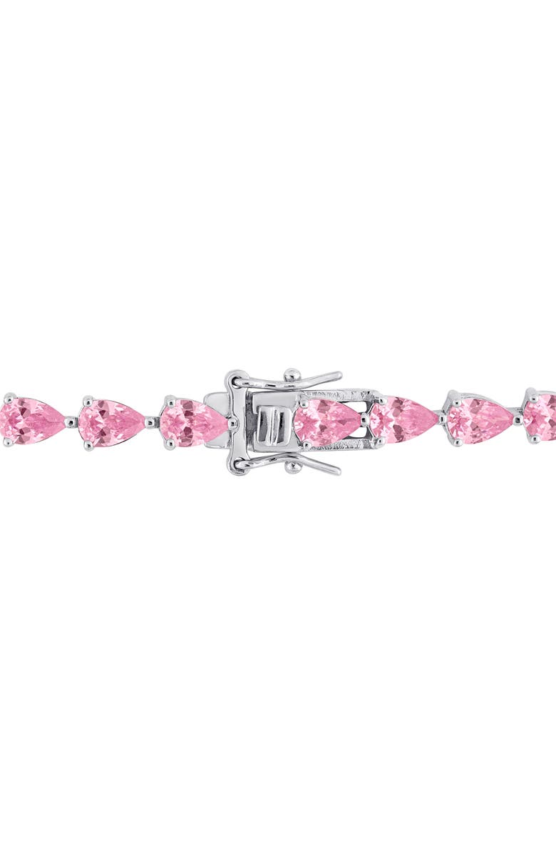 DELMAR Pear Cut Created Sapphire Tennis Bracelet, Alternate, color, Pink