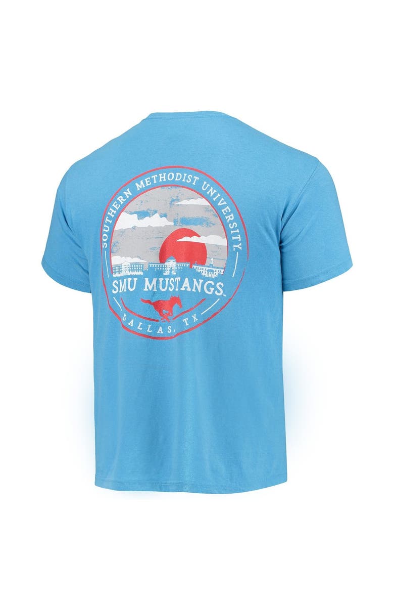 IMAGE ONE Men's Light Blue SMU Mustangs Circle Campus Scene T-Shirt, Alternate, color, 