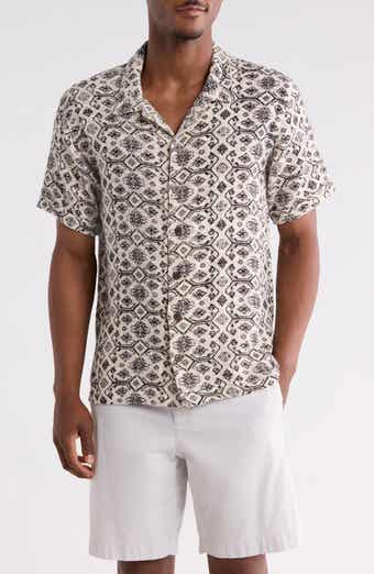 Mahendra Short Sleeve Cotton & Silk Blend Button-Up Camp Shirt Shirt