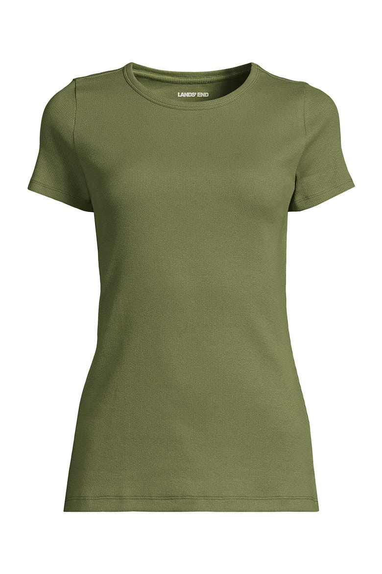Plus Size Micro Rib T-Shirt, Alternate, color, Simply Olive