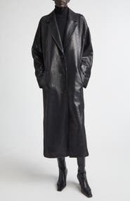 Stand Studio Oceana Reptile Embossed Faux Leather Coat