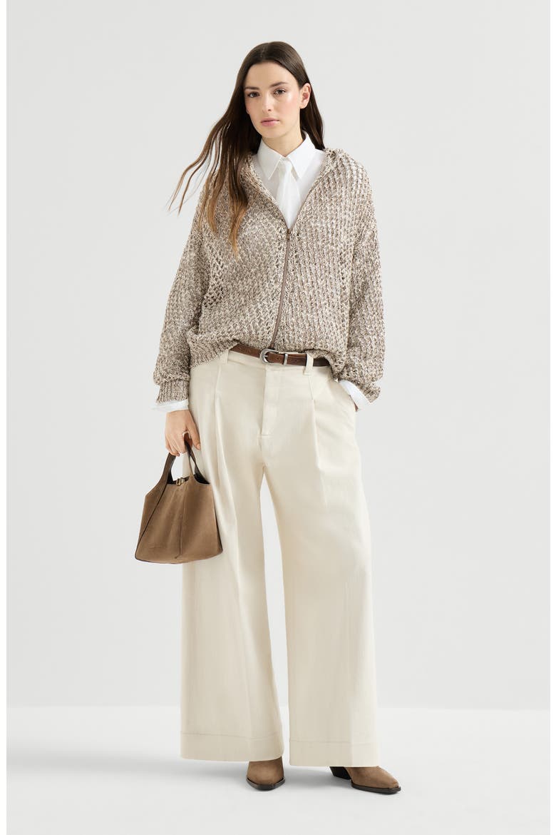 Dazzling chiné net cardigan, Alternate, color, Rope
