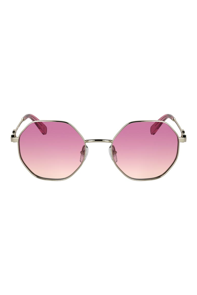 Le Foulonné 52mm Gradient Round Sunglasses, Main, color, GOLD/ GRADIENT PINK