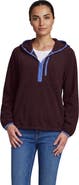 Lands' End Anyweather RainDefense Hooded Half Zip Fleece Pullover