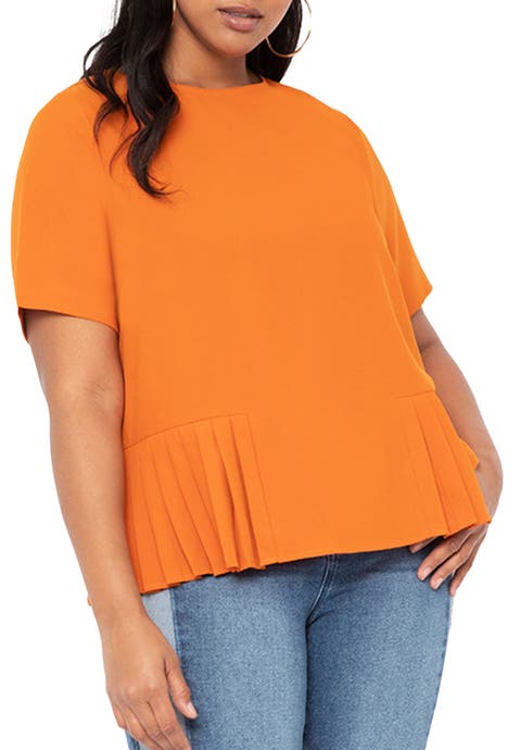 Pleated Hem Top (Plus Available)
