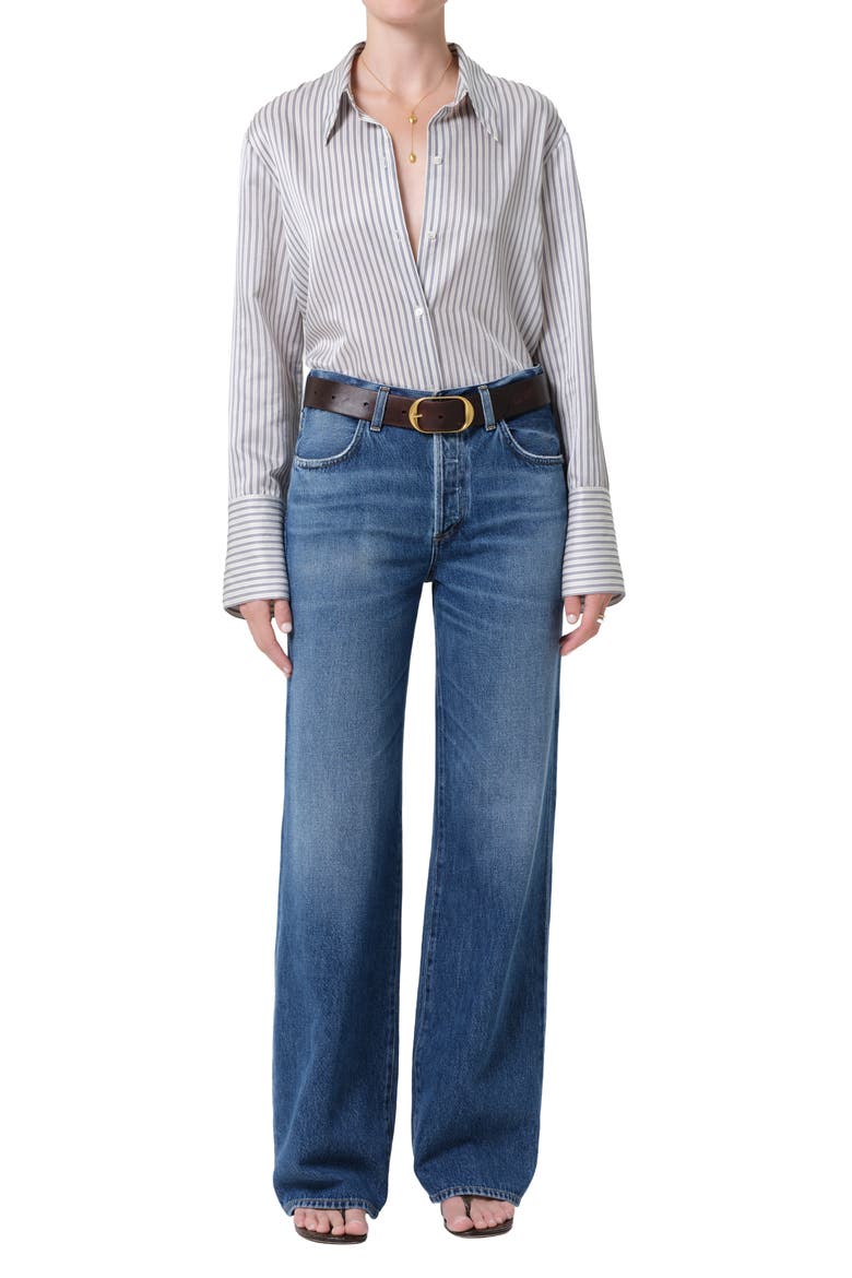 Annina High Waist Straight Leg Jeans, Alternate, color, AVANT MD/ DARK INDIGO