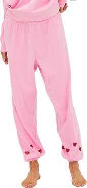 Beach Riot Georgie Sequin Heart Sweatpants