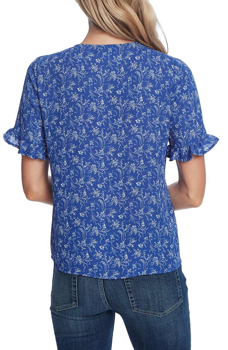 CeCe Toile Vines Ruffle Sleeve Blouse, Alternate, color, 