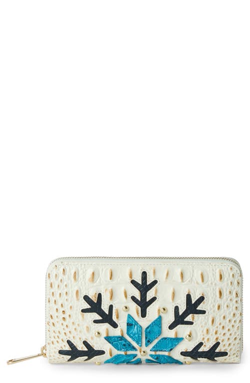 Brahmin Suri Croc Embossed Leather Wallet in Snowball 