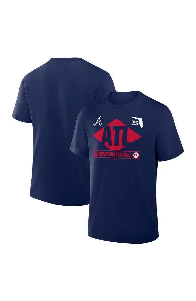 FANATICS Men's Fanatics Navy Atlanta Braves 2025 Spring Training Grapefruit League True Icon T-Shirt, Alternate, color, 