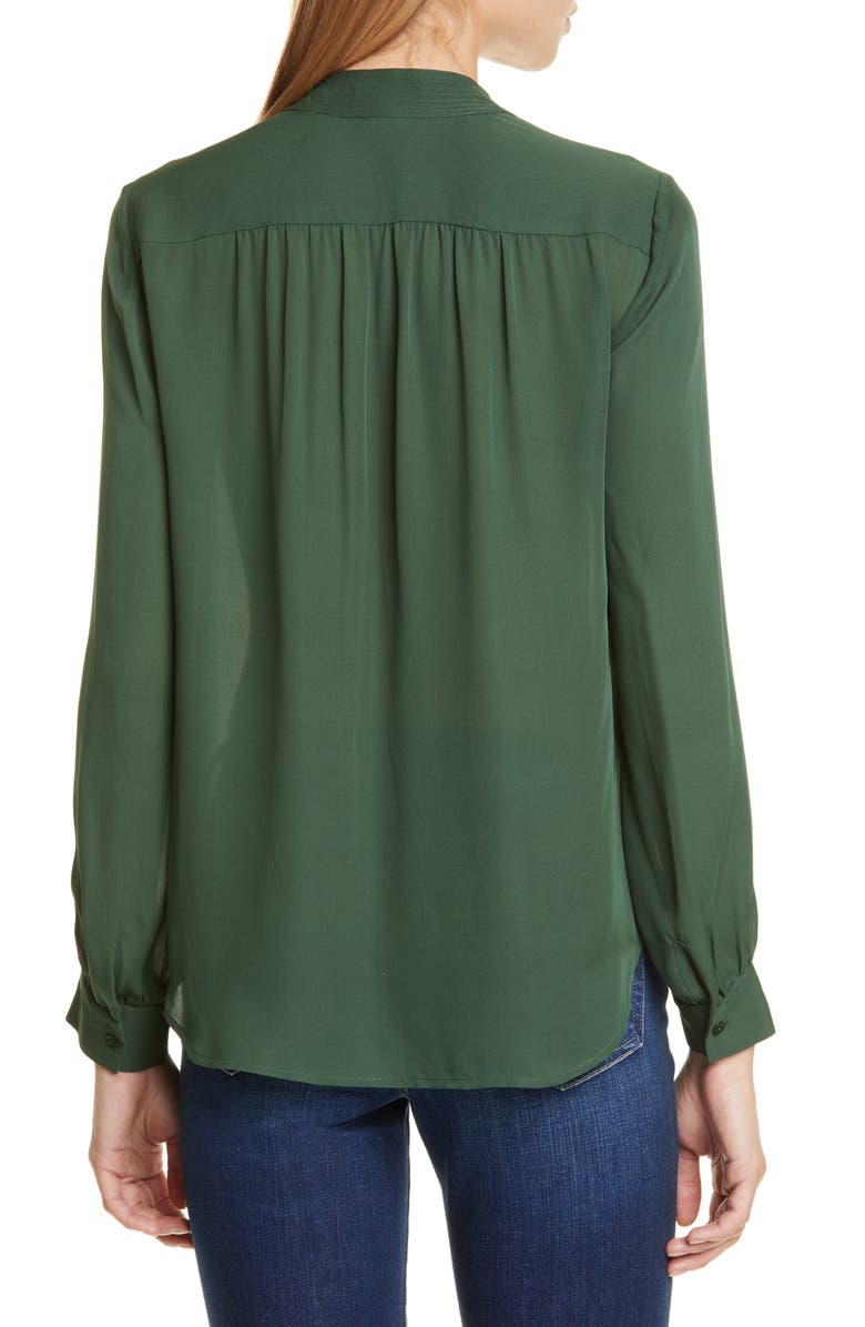 L'AGENCE LAGENCE Bianca Band Collar Silk Blouse, Alternate, color, 