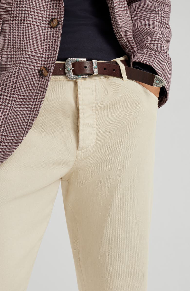 Brunello Cucinelli Garment-dyed trousers, Alternate, color, Buff